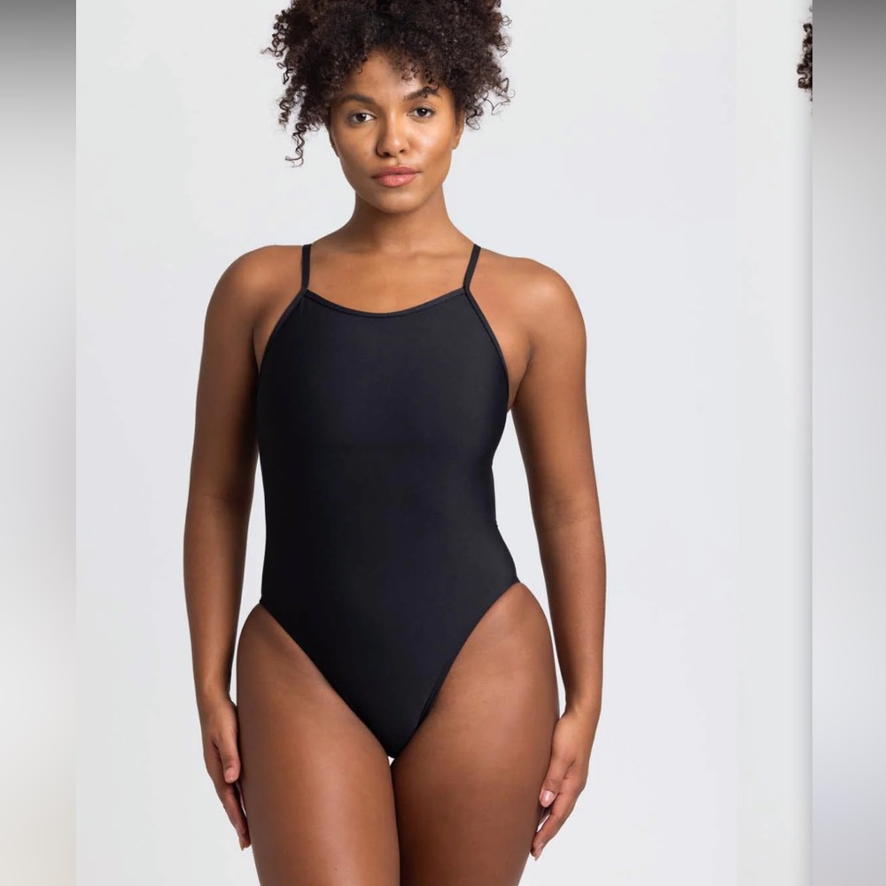Jolyn Clothing Black Chevy with Cats logo. One-Piece Swimsuit